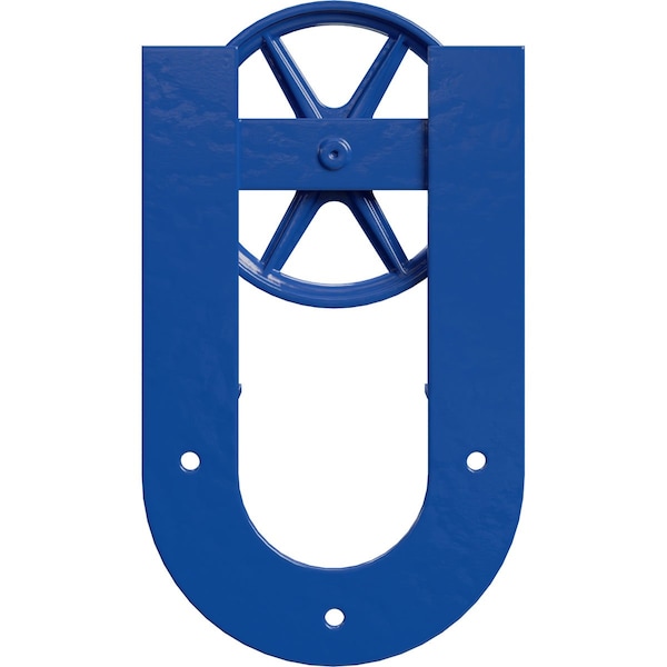 Ekena Millwork Premium Wagon Wheel Horseshoe Roller Hanger w/ Bolts for Barn Door for 1 3/4" Doors, Blue Ribbon GB60014R2WBR - main